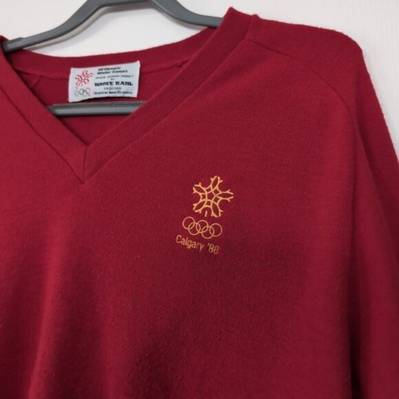 Olympic Games Rare Merch Memorabilia Calgary '88 Winter Sweater L - Picture 3 of 7